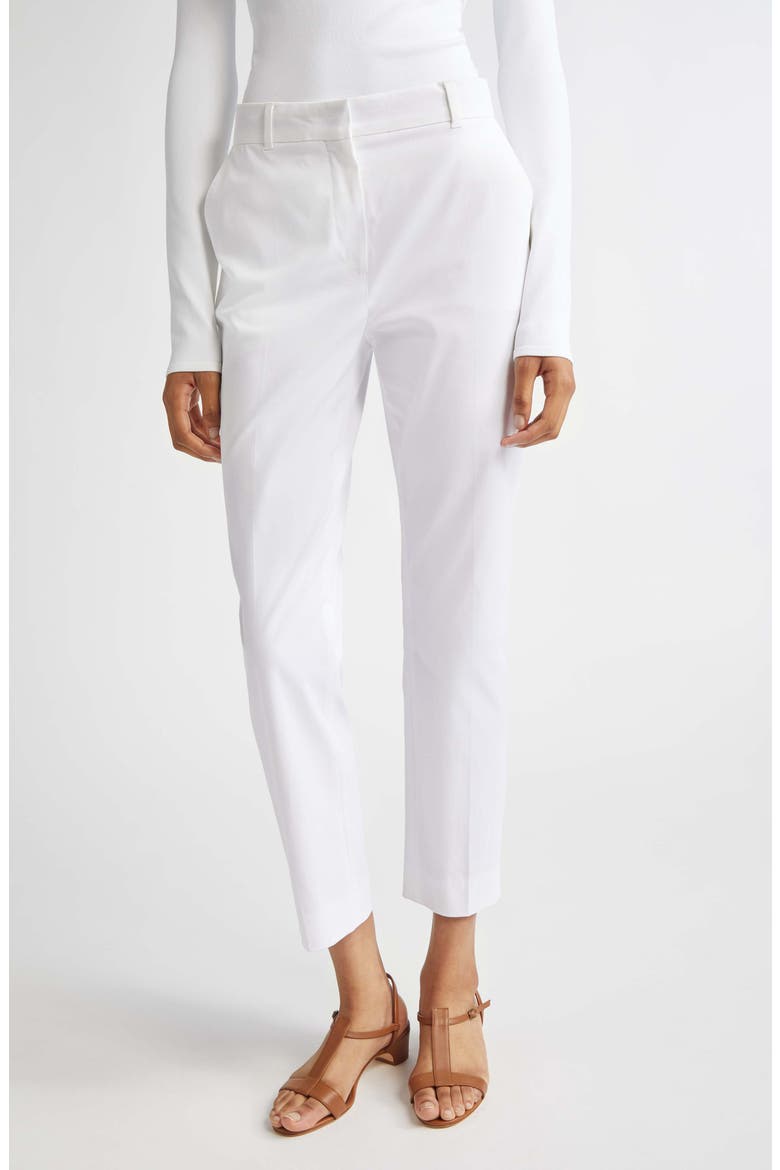 David Stretch Cotton Ankle Pants, Main, color, WHITE