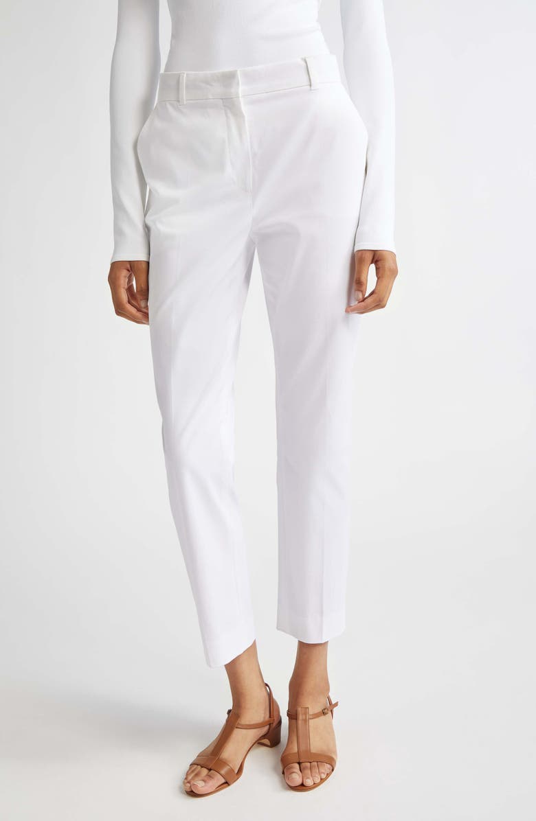 Max Mara Studio David Stretch Cotton Ankle Pants, Main, color,