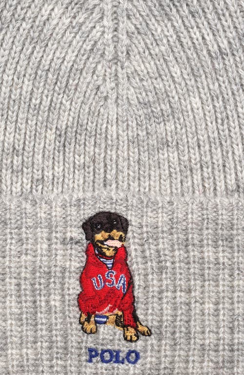 Polo Ralph Lauren Usa Dog Beanie In Gray