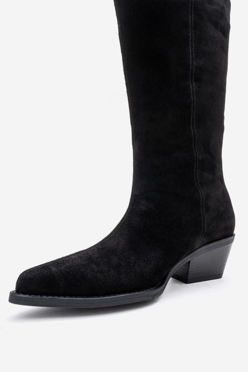 Forever & Always Shoes Orlo Leather Fringed Western Boot In Black