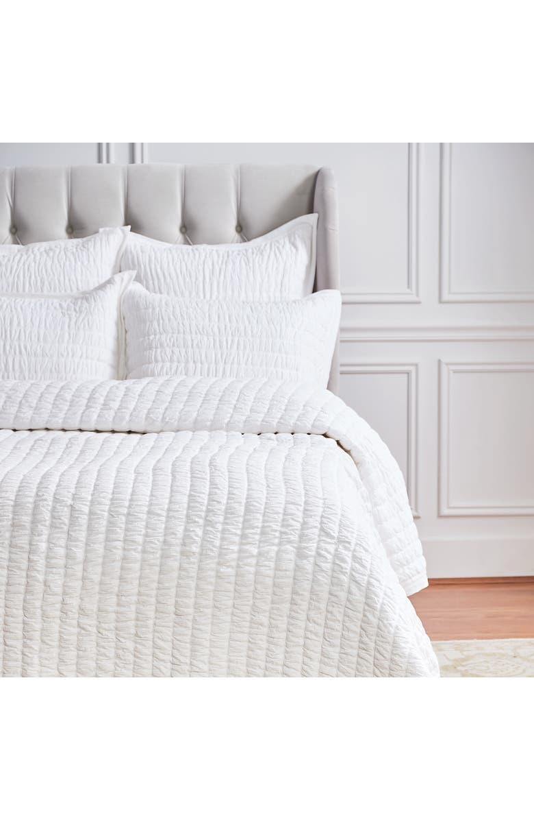 ELISABETH YORK 20" x 26" Elodie Dove Cotton Standard Sham - Machine Washable, Alternate, color, White