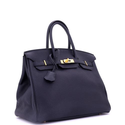 Pre-owned Hermes  Hermes Birkin Handbag Blue Togo With Gold Hardware 35 In Blue