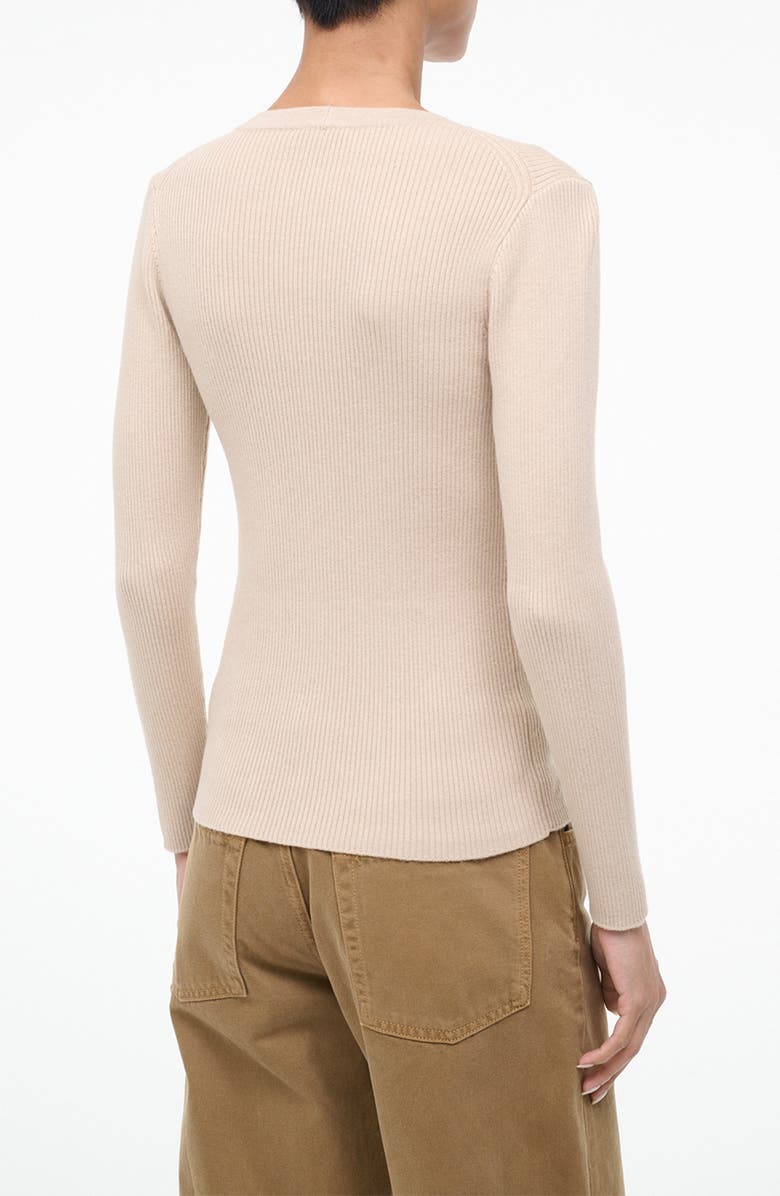 STAUD Cargo Wool & Cotton Rib Cardigan, Alternate, color, Fawn