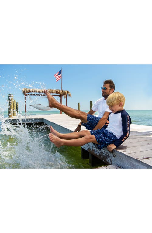 Snapper Rock Little Boy's & Boy's Taking Flight Blue Swell Board Shorts In Navy Light Blue