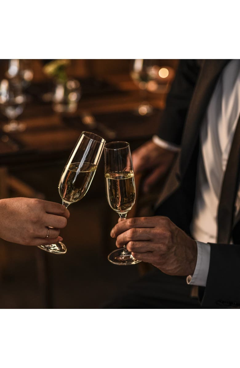 Schott Zwiesel Banquet Set of 6 Champagne Flute Glasses, Alternate, color, Clear