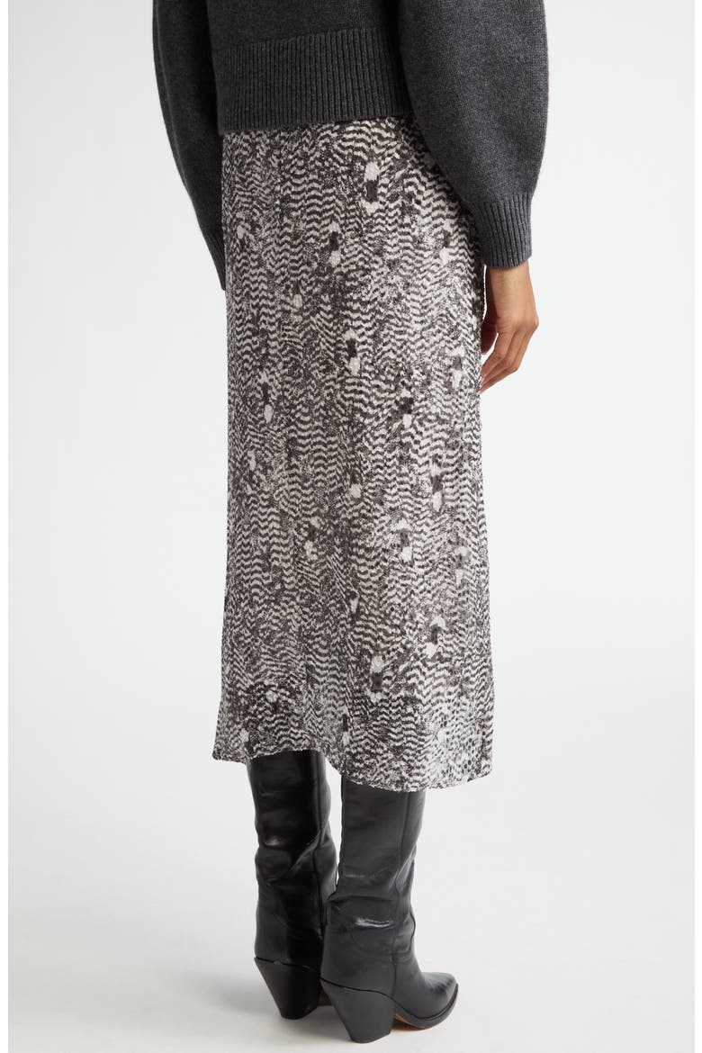 Lisanne Crepe Midi Skirt, Alternate, color, BLACK/ ECRU