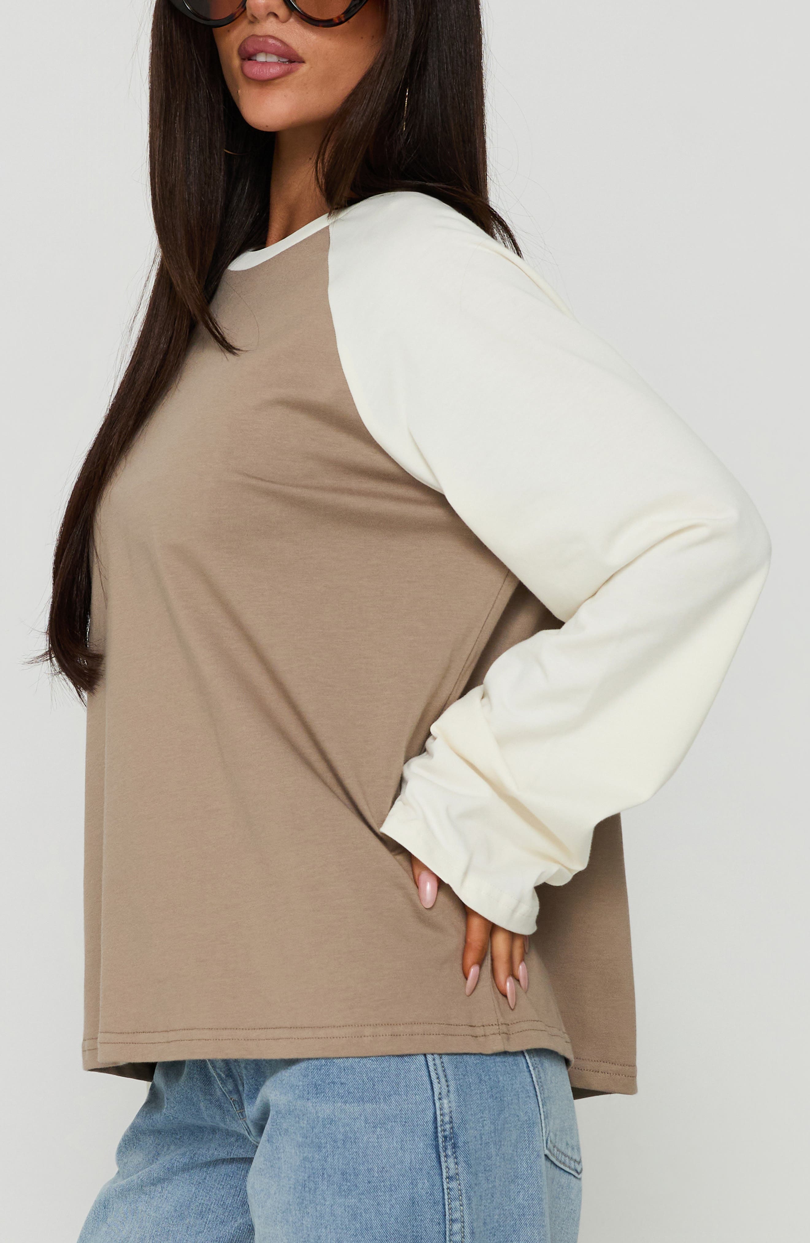 Princess Polly Settle Down Long Sleeve Raglan T-Shirt (Women) | Nordstrom