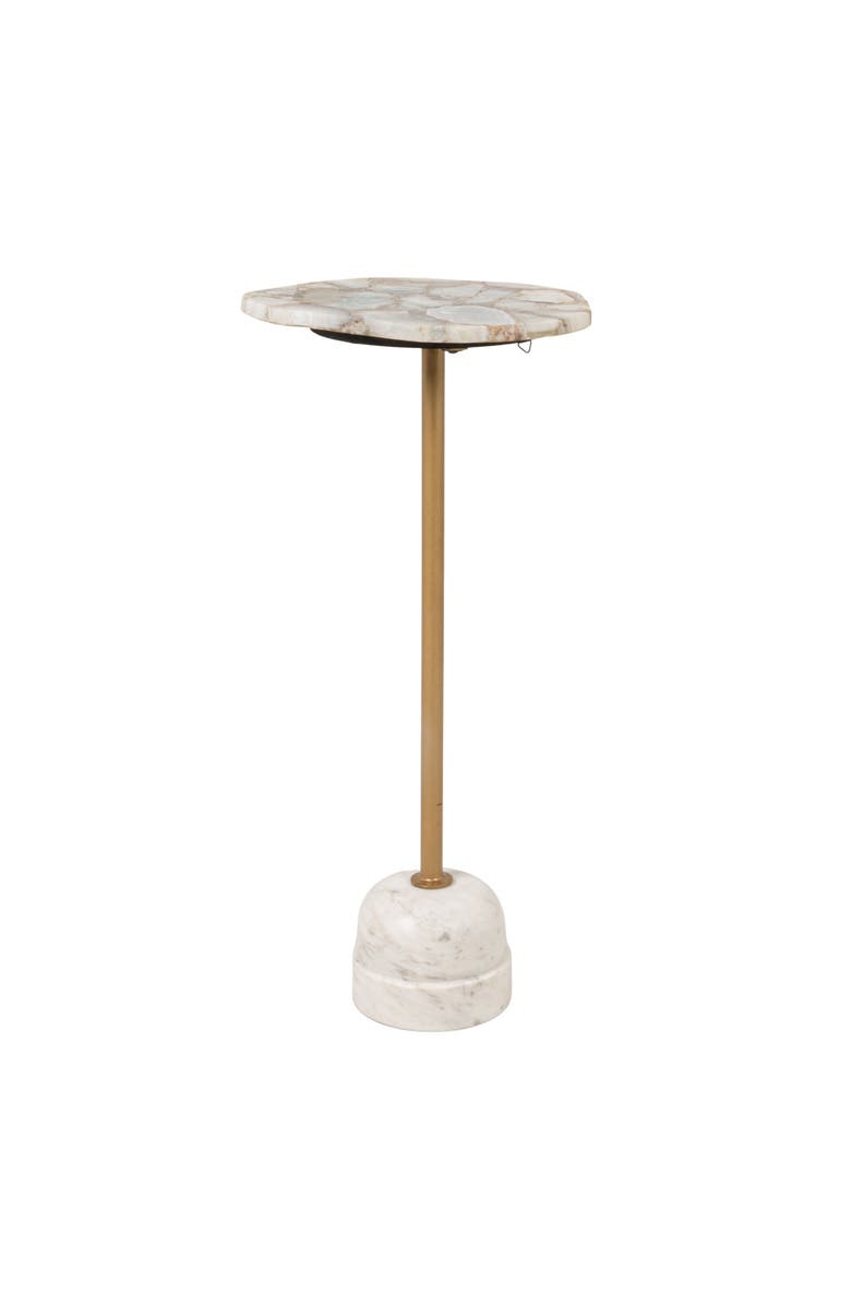 Olive Grove Pedestal Drink Table with Post, Main, color, White