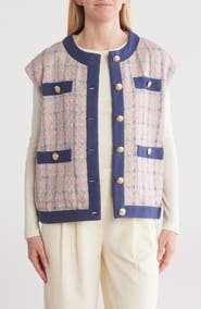 L'AGENCE Laurel Oversize Tweed Vest