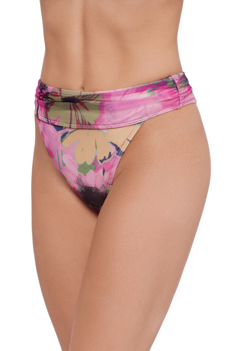 Steve Madden Shirred Hipster Bikini Bottoms, Alternate, color, Multi