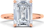 HauteCarat Emerald Cut Lab Created Diamond Ring