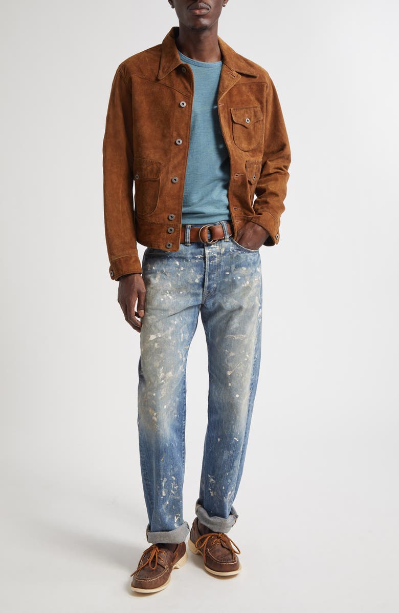 Double RL Straight Fit Distressed Jeans, Alternate, color, Fenimore Wash