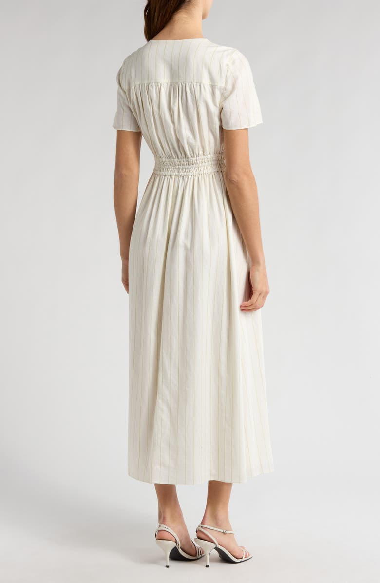 Derek Lam 10 Crosby Esmeray Short Sleeve Linen Blend Midi Dress, Alternate, color, 