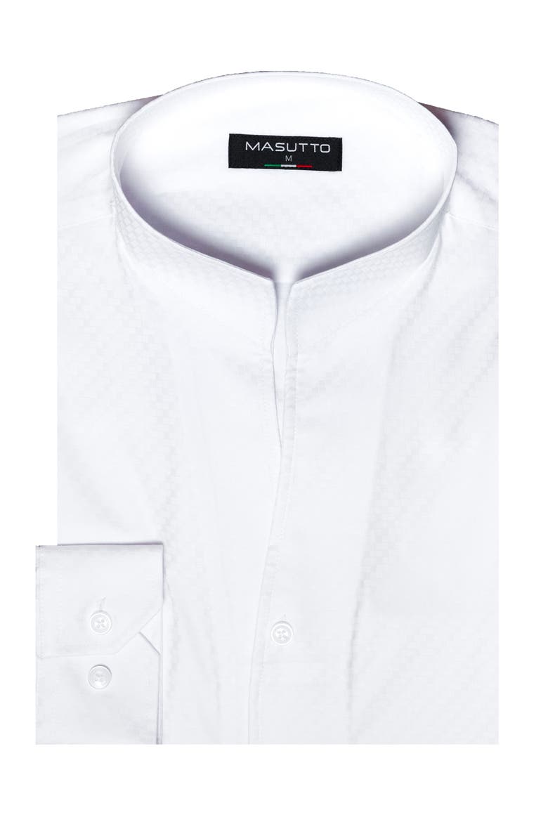 Adams Tulip Stand Up Collar Long Sleeve Shirt, Alternate, color, White