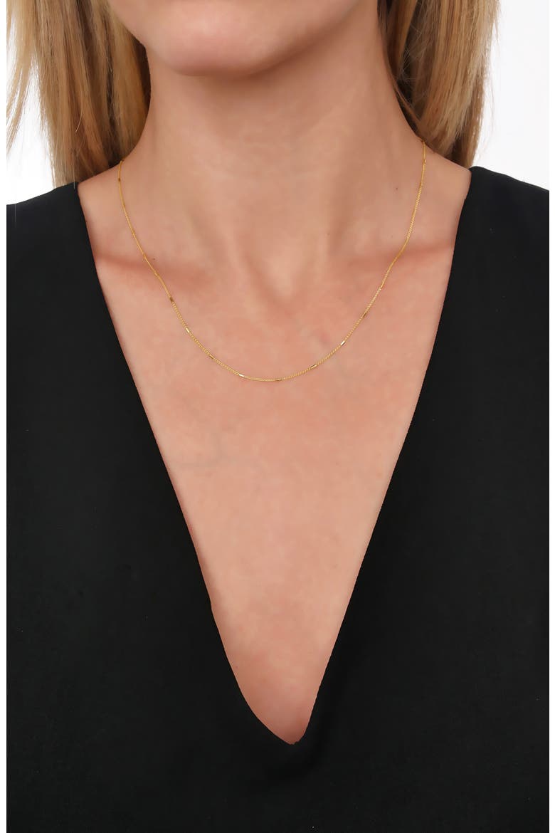 14K Gold Bar Station Chain Necklace, Alternate, color, 14K WHITE GOLD