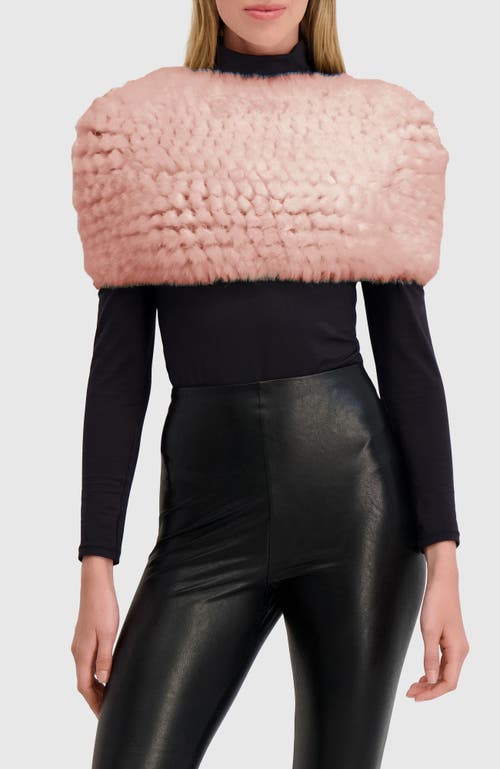 Lyla Grant Fur-free Rex Rabbit (faux Fur) Knit Cowl In Pink