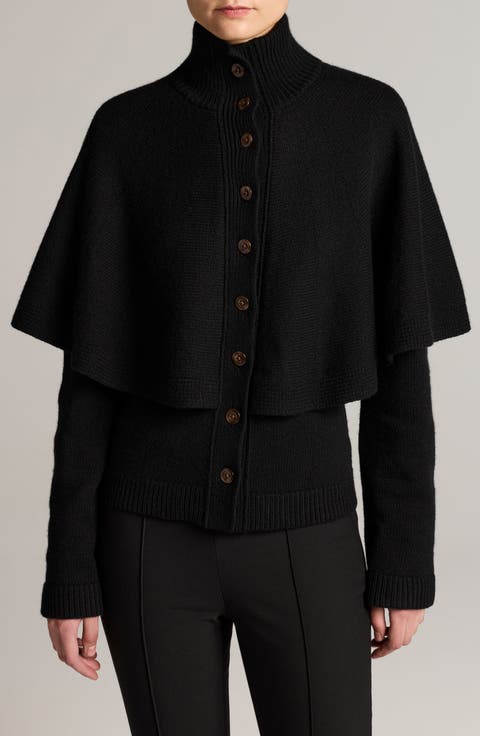 Turtleneck Cape Cardigan