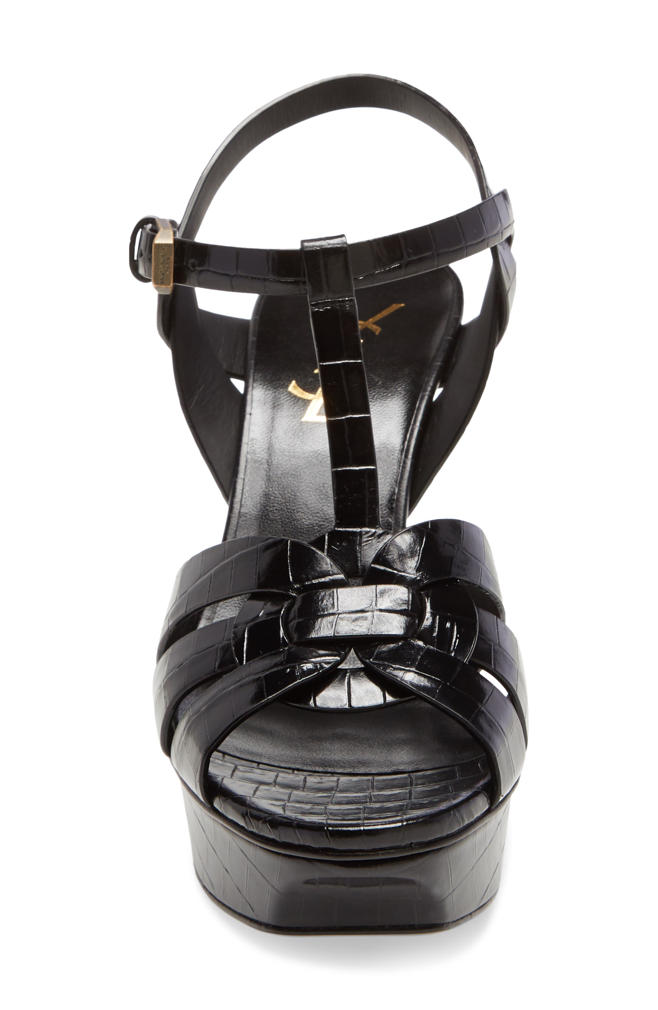 Saint Laurent Tribute T-Strap Platform Sandal, Alternate, color, 