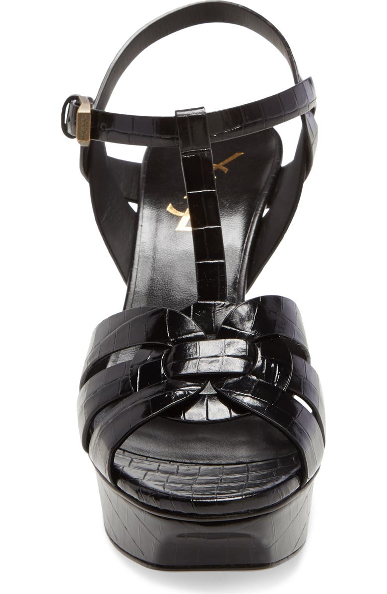 Saint Laurent Tribute T-Strap Platform Sandal, Alternate, color,