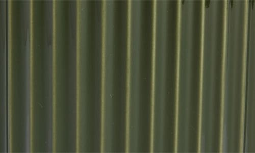 Lyngby Porcelaen 12-inch Fluted Vase In Dark Green