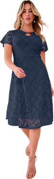 Roaman's Keyhole Lace Dress