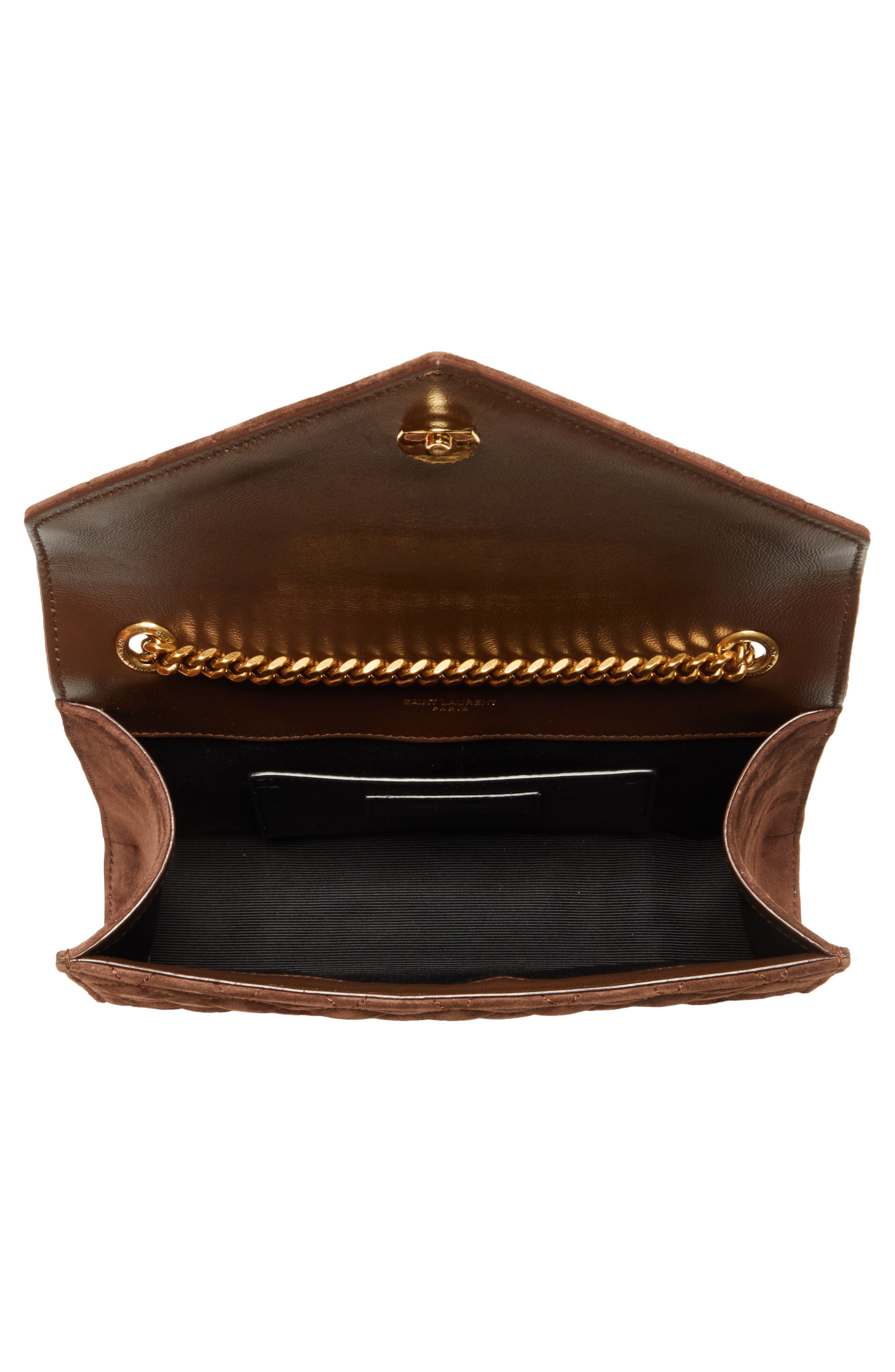 Saint Laurent Small Envelope Suede Crossbody Bag, Alternate, color, 