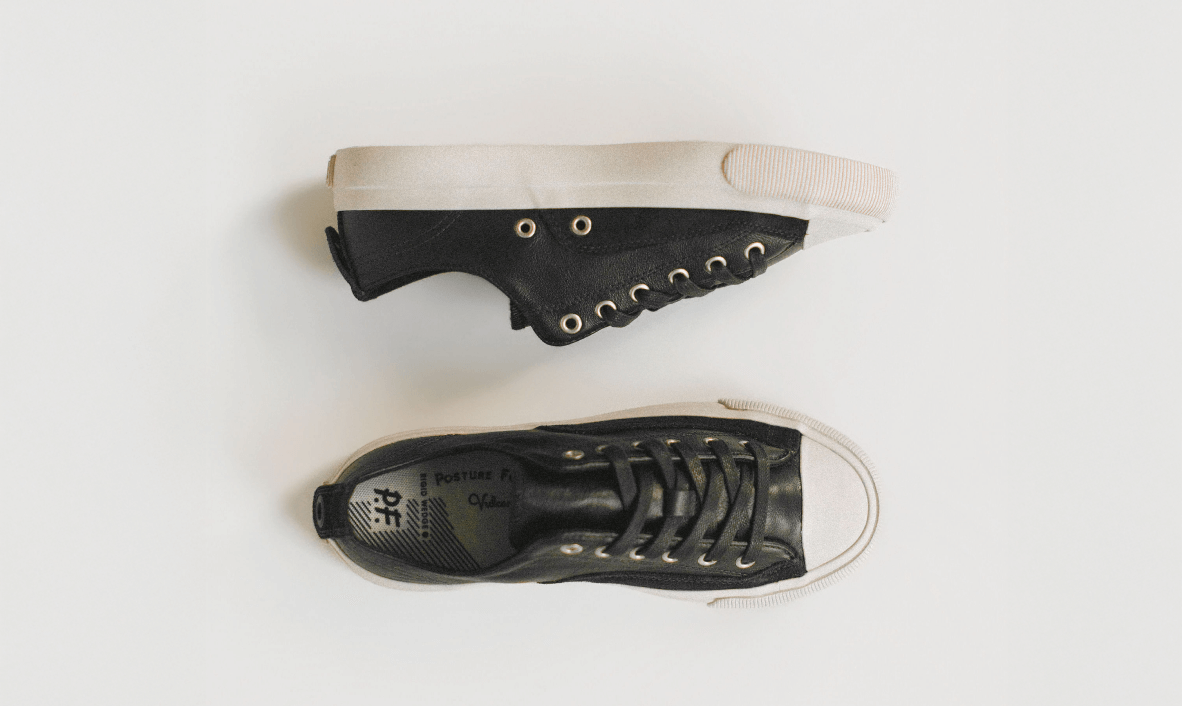 P.F. Flyers All-American Luxe Low-Top Leather & Suede Sneaker, Alternate, color, Black