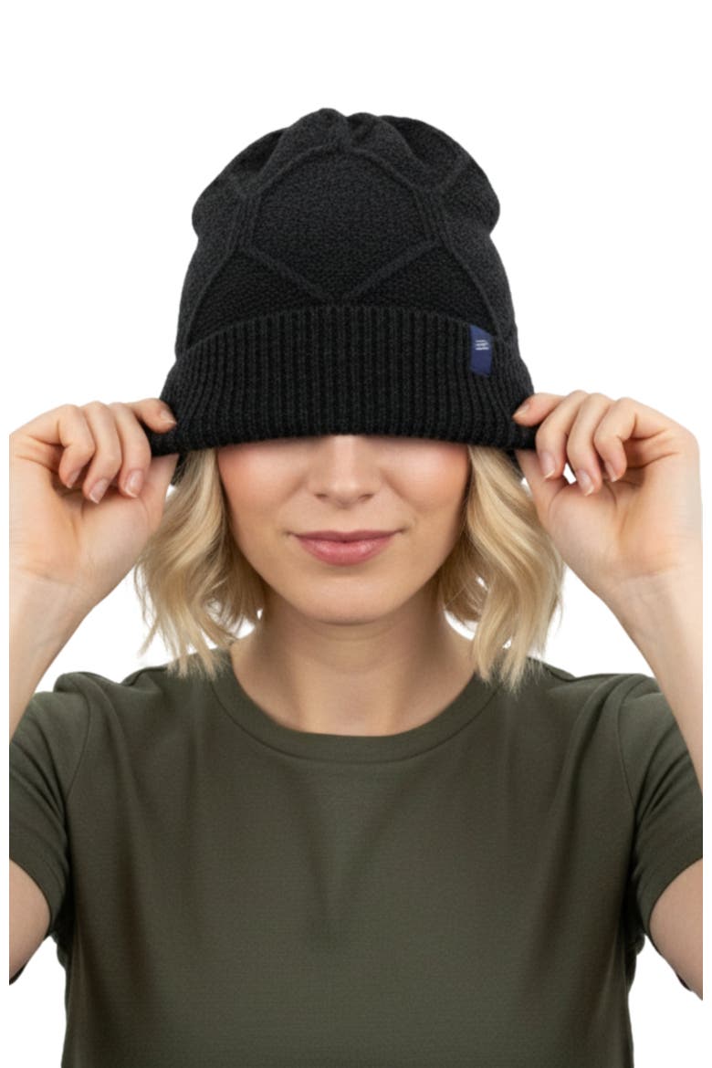 The Softest Ultra cozy Yak Yarn with Diamond Cable Knit Beanie, Alternate, color, Light Heather Grey