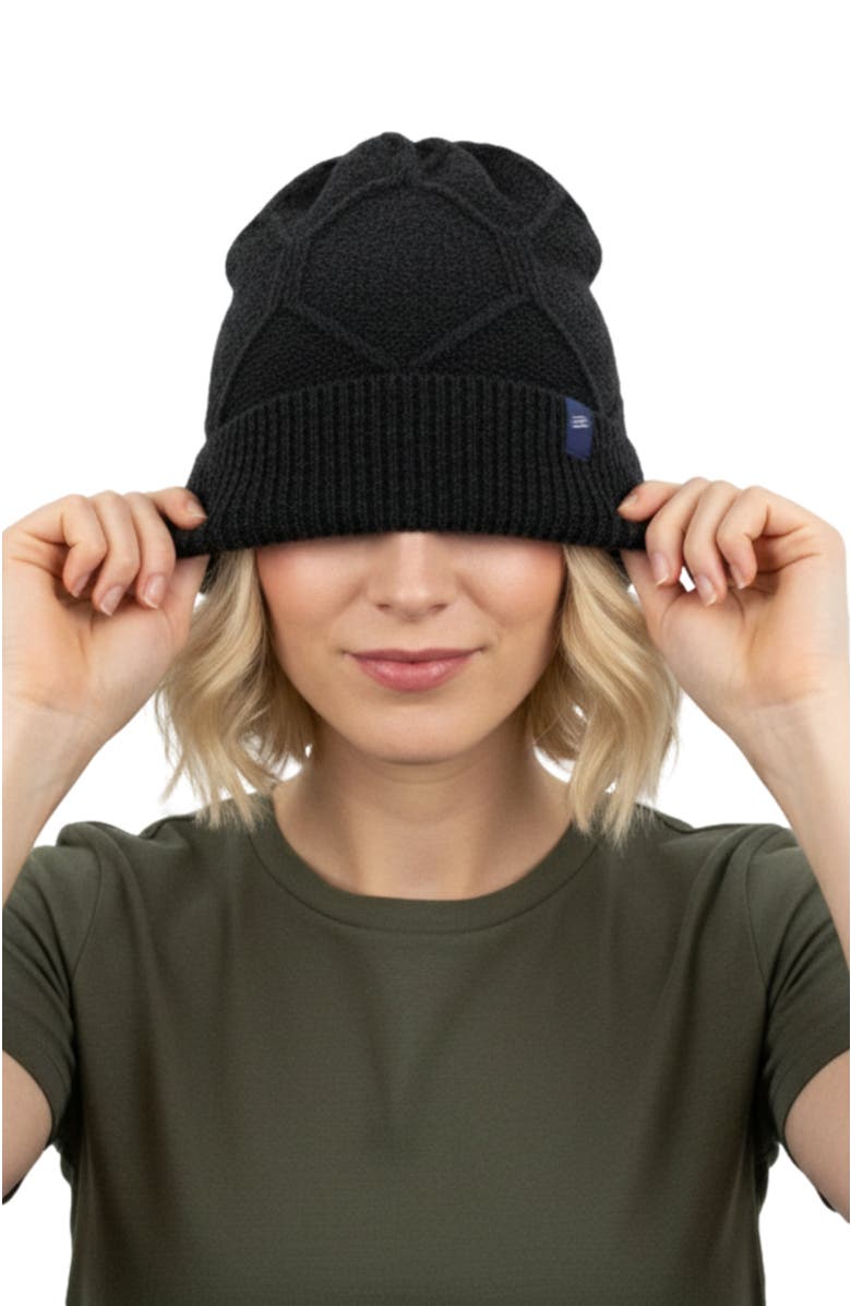 United By Blue The Softest Ultra cozy Yak Yarn with Diamond Cable Knit Beanie, Alternate, color, Light Heather Grey