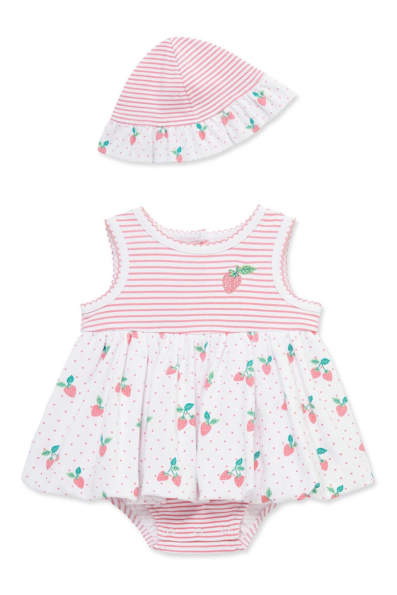 Kids' Blueberry Cotton Popover & Sun Hat Set, Main, color, PINK