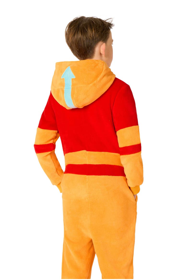 Kids' Aang Hooded Jumpsuit, Alternate, color, Beige/Red