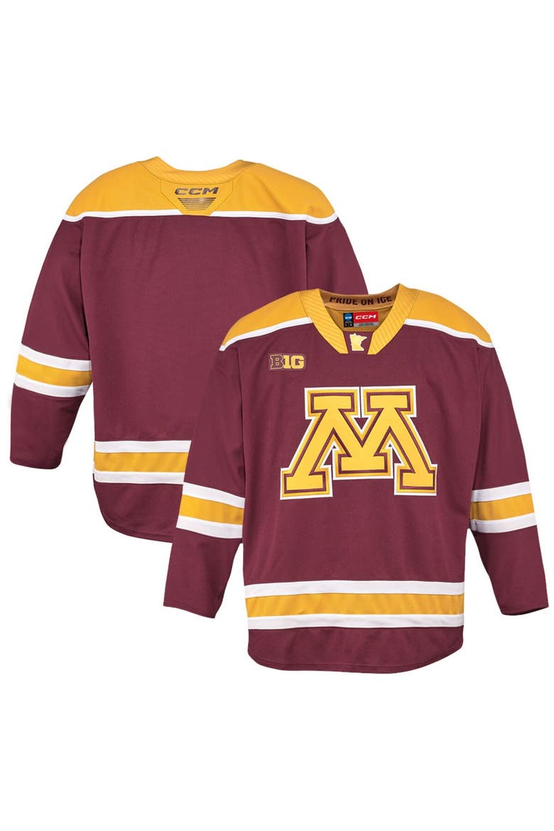 Men's CCM Maroon Minnesota Golden Gophers Home Replica Hockey Jersey, Main, color, Maroon