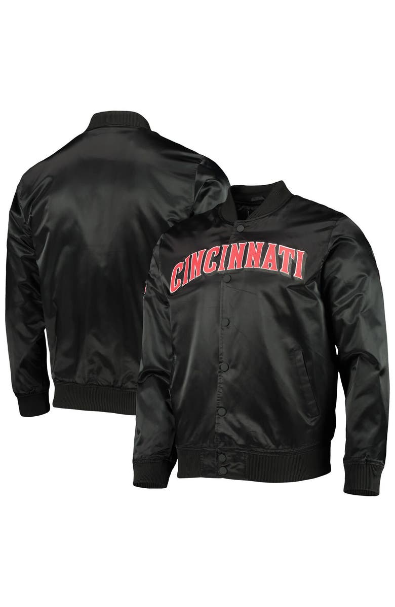 PRO STANDARD Men's Pro Standard Black Cincinnati Reds Wordmark Satin Full-Snap Jacket, Main, color, Black