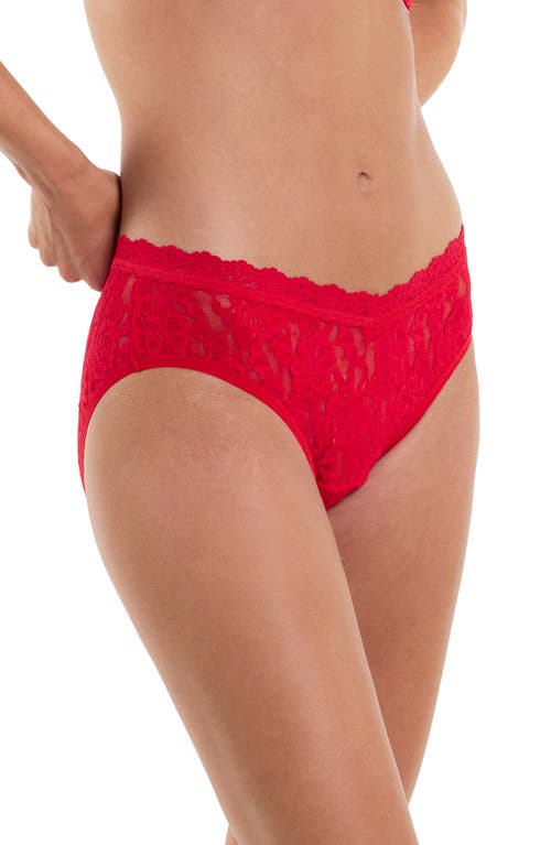 Hanky Panky Signature Lace V-front High Cut Briefs Red In Red