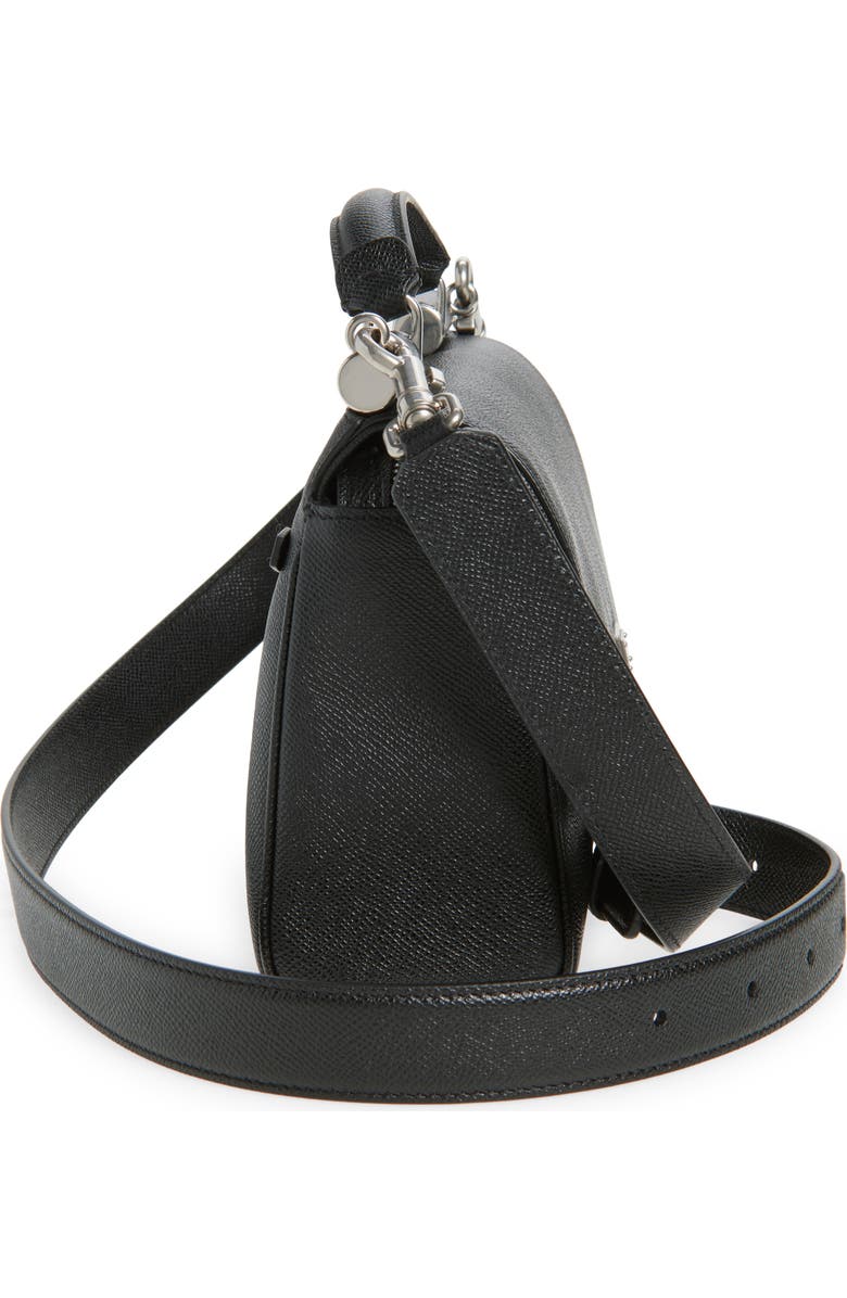 Dolce&Gabbana My Sicily Grained Leather Top Handle Bag, Alternate, color, 80999 Nero