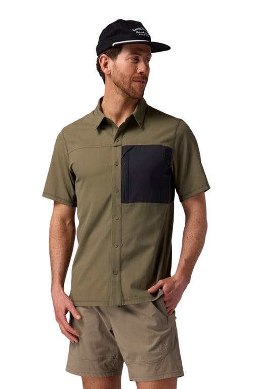 Backcountry Tahoe Woven Short-sleeve Snap-up Shirt In Black