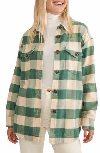 Marine Layer Bailey Check Cotton Flannel Shirt Jacket