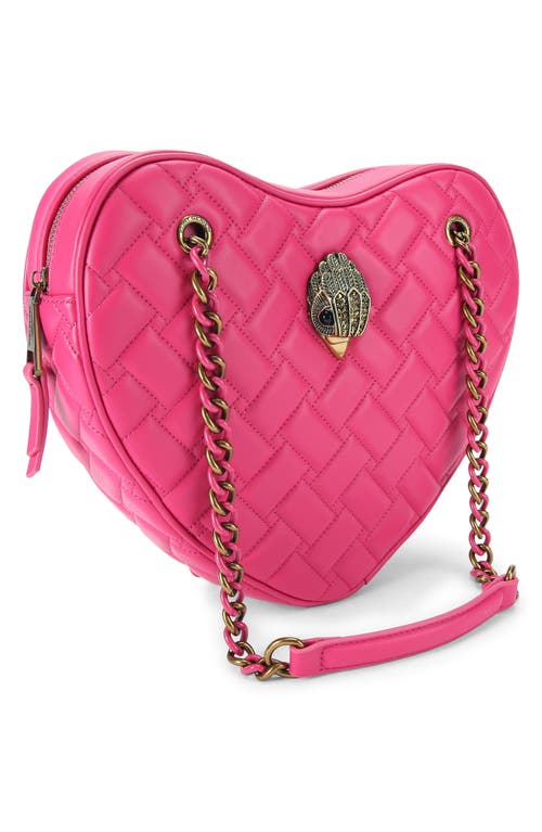 Kurt Geiger London Kensington Quilted Leather Heart Bag In Pink