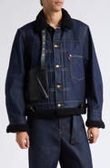 Sacai x Levi's® Denim Jacket with Leather & Faux Shearling Trim