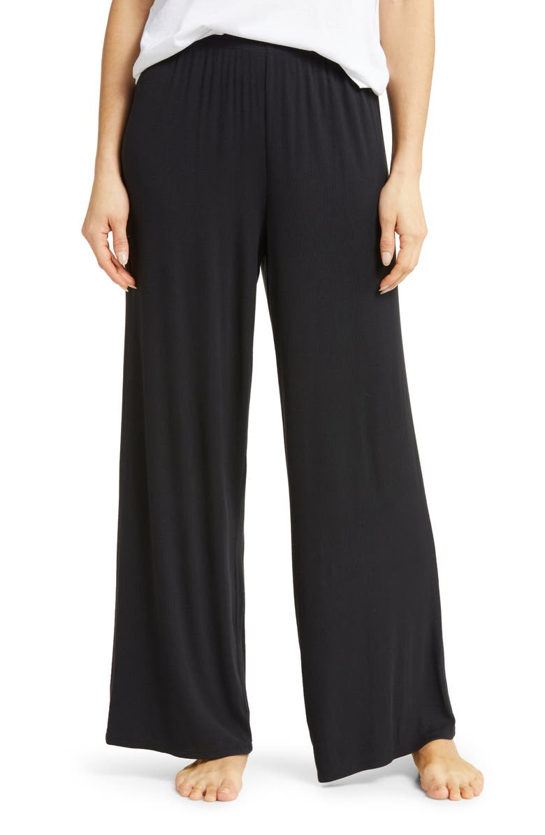 Barefoot Dreams<sup>®</sup> Ultra Soft Rib Wide Leg Pajama Pants, Main, color, 