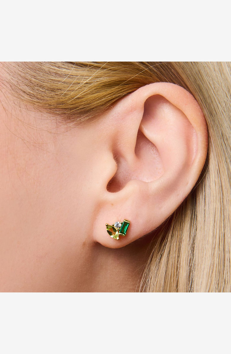 Little Sky Stone Seraphina Celeste Stud Earrings, Alternate, color, Tsavorite / Peridot