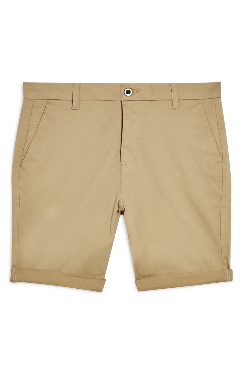 Topman Stretch Skinny Chino Shorts, Alternate, color, 