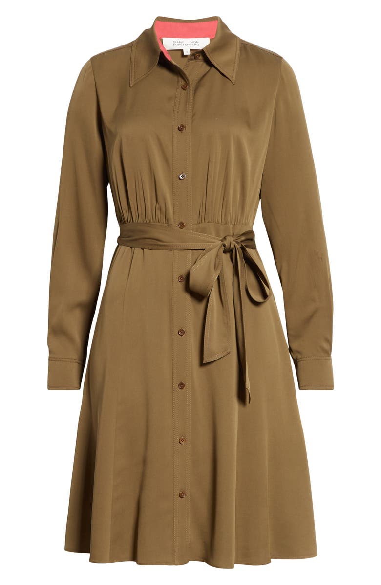 DVF Dory Long Sleeve Stretch Silk Shirtdress, Alternate, color, 