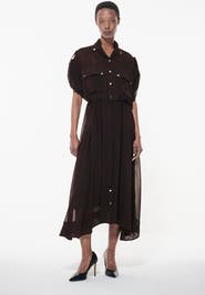 Leem Patch Pocket Drawcord Waist Dress