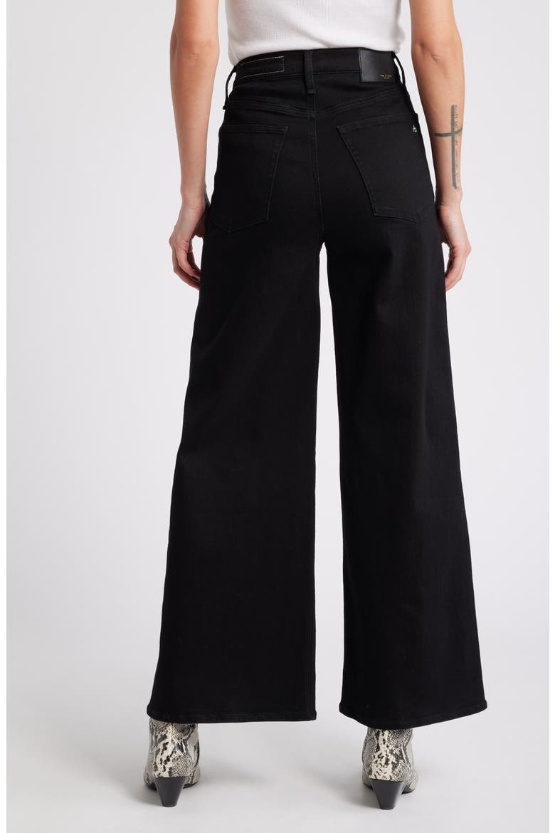 Flexi Sofie High Waist Ankle Wide Leg Jeans, Alternate, color, BLACK