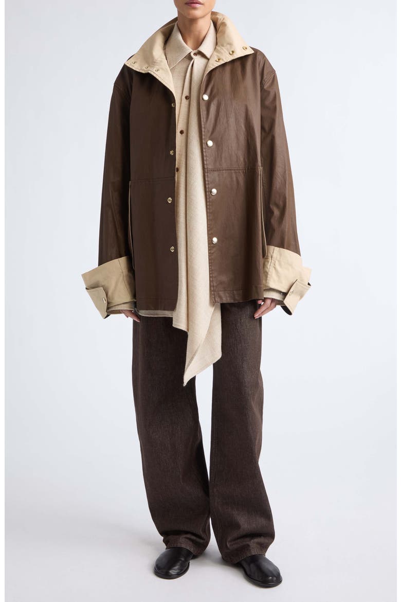 Asha Coated Cotton Coat, Alternate, color, TOBACCO/ RYE