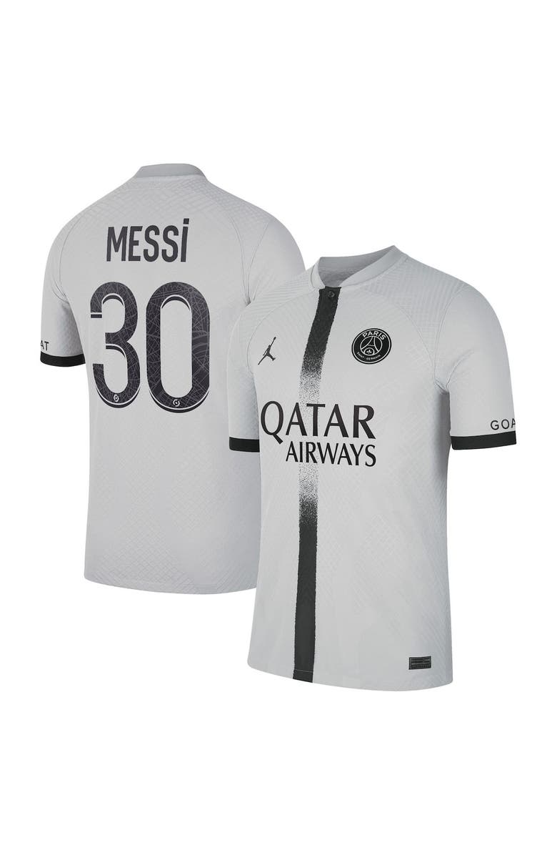 Nike Men's Nike Lionel Messi Black Paris Saint-Germain 2022/23 Away Vapor Match Authentic Player Jersey, Alternate, color, 