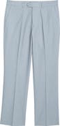 Percival Tailored Fit Flat Front Linen & Cotton Suit Pants