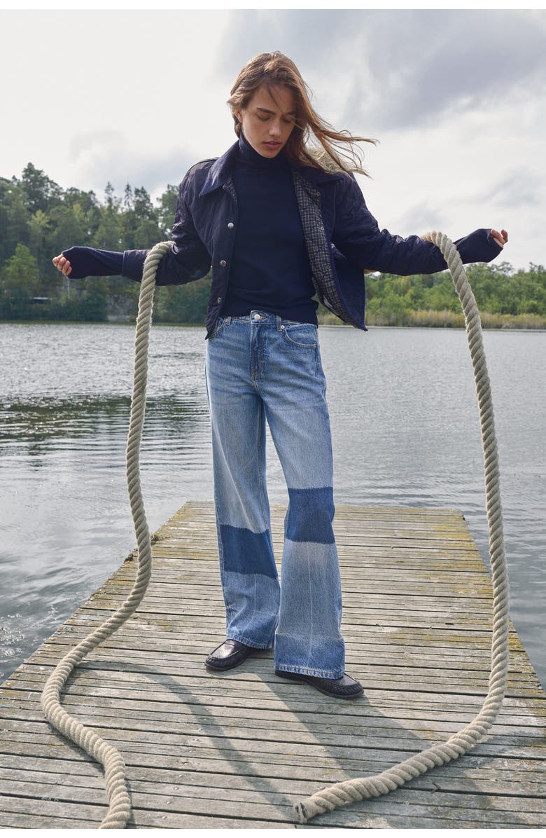 H&M Wide Ultra High Jeans, Alternate, color, Denim Blue/Color Block