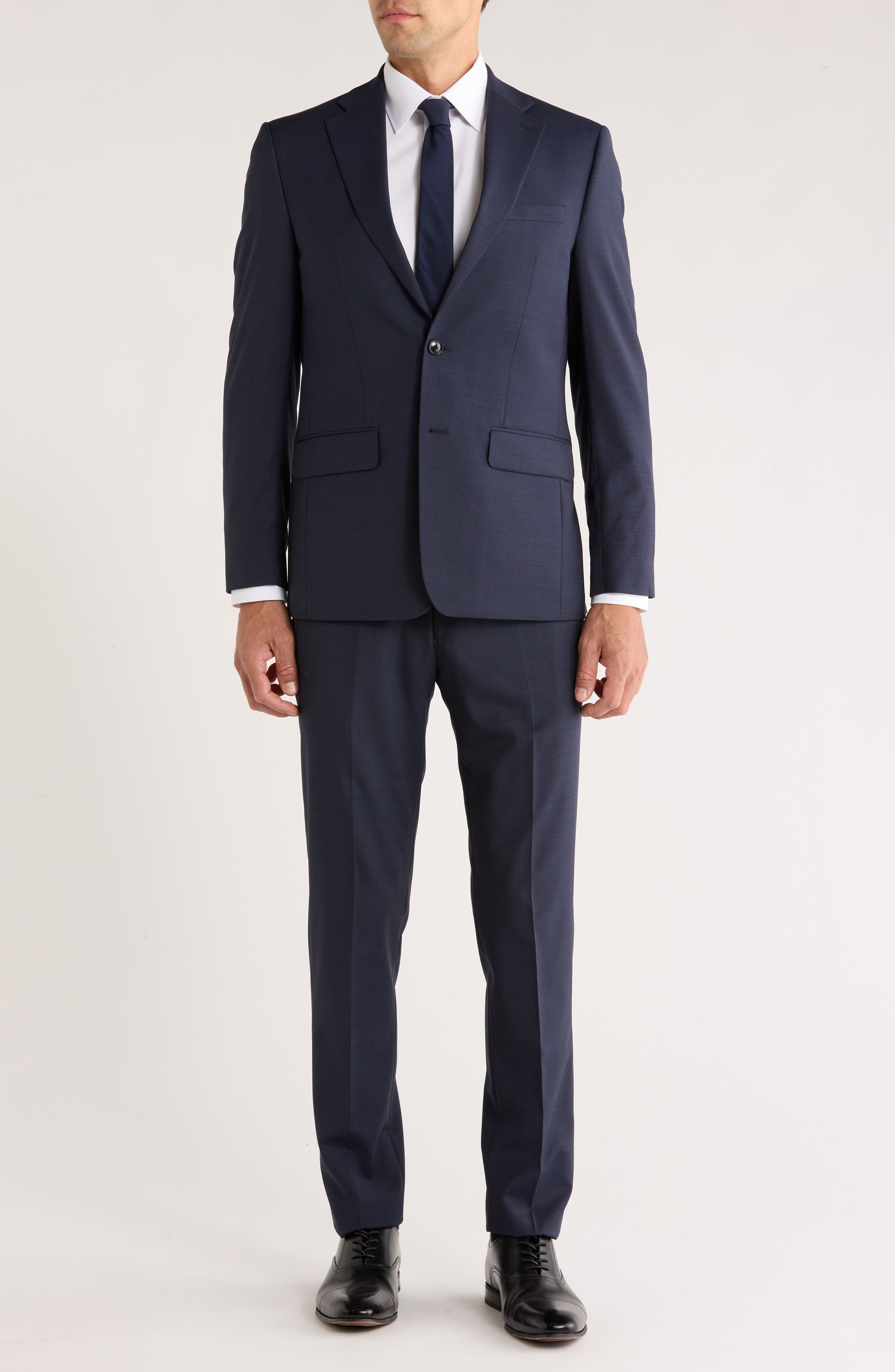 Calvin Klein Navy Mini Grid Slim Fit Suit